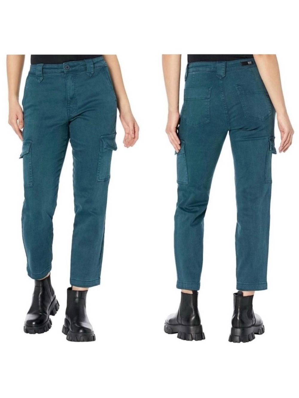 KFTK Naomi Fab Ab Girlfriend Cargo Pants Women’s Size 14 High Rise Stretch Twill